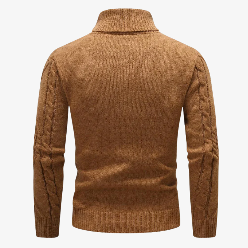 Engadin Rollkragenpullover mit Zopfmuster