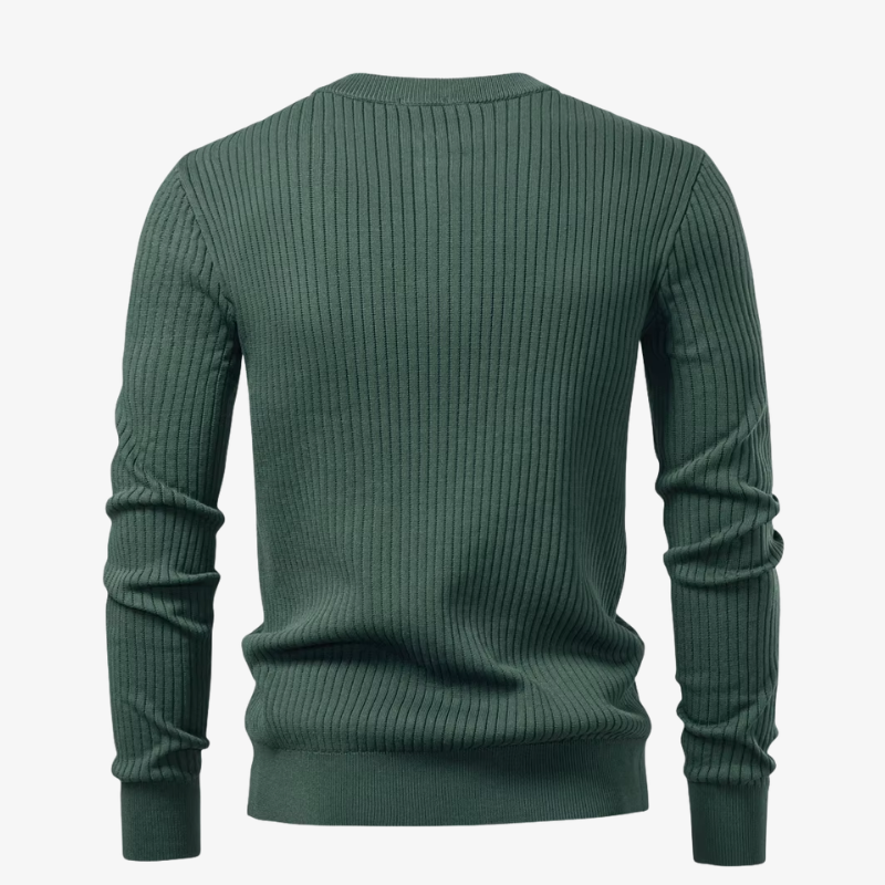 Kiel Rippstrick Henley-Pullover mit Knopfleiste