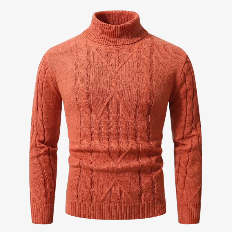 Engadin Rollkragenpullover mit Zopfmuster