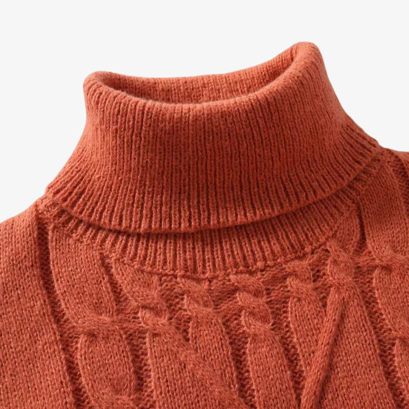 Engadin Rollkragenpullover mit Zopfmuster