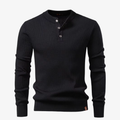 Kiel Rippstrick Henley-Pullover mit Knopfleiste