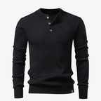 Kiel Rippstrick Henley-Pullover mit Knopfleiste