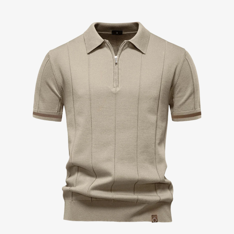 Polo zippé texturé Bremton