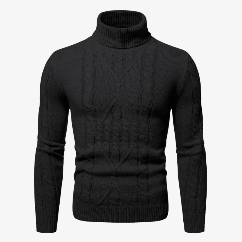 Engadin Rollkragenpullover mit Zopfmuster