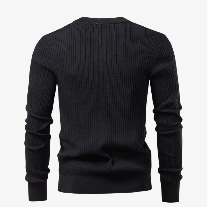Kiel Rippstrick Henley-Pullover mit Knopfleiste
