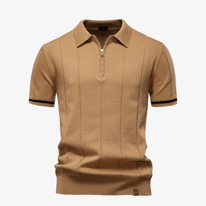 Polo zippé texturé Bremton
