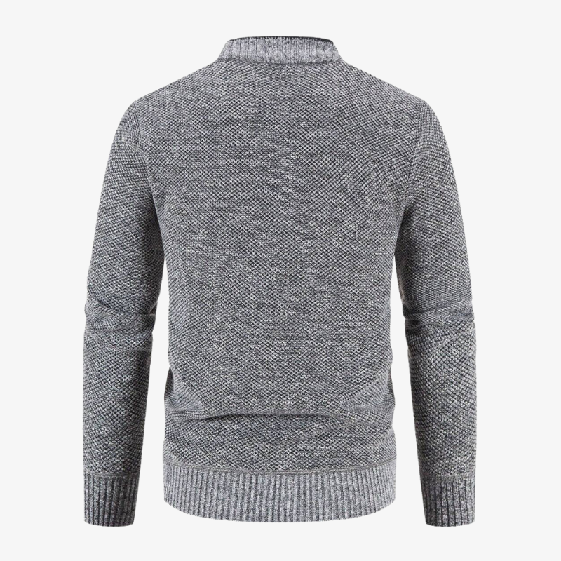 Zürich Strukturstrick-Cardigan mit Karo-Innenfutter