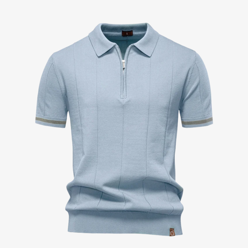 Polo zippé texturé Bremton