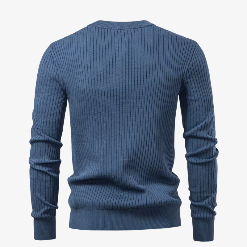 Kiel Rippstrick Henley-Pullover mit Knopfleiste