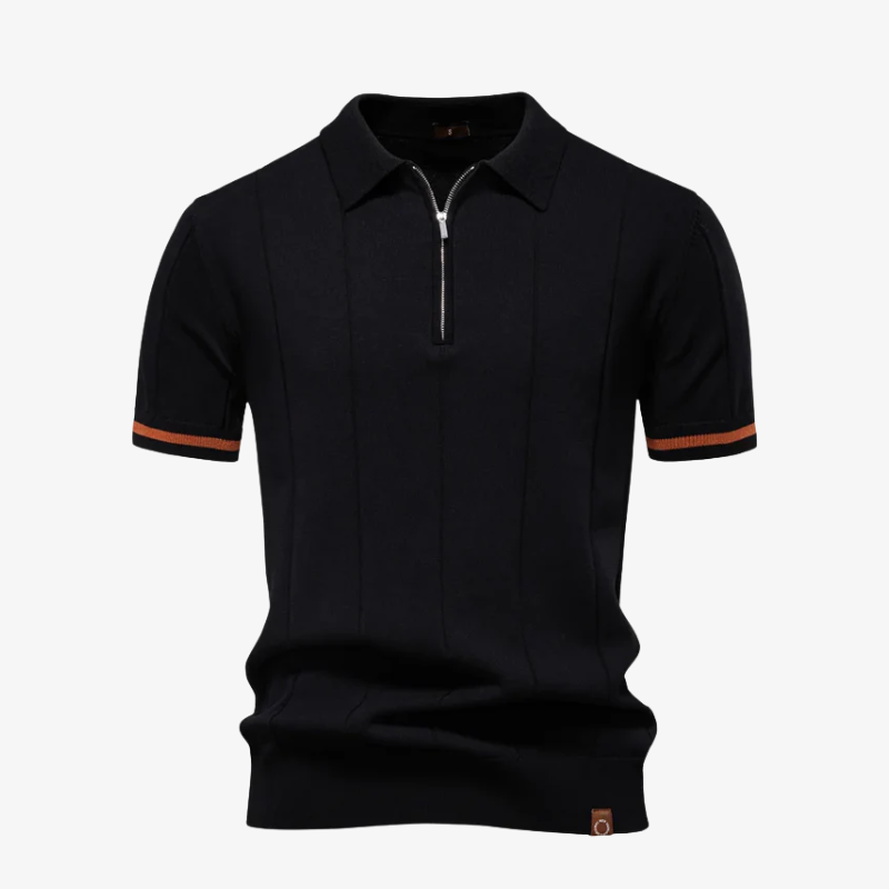 Polo zippé texturé Bremton