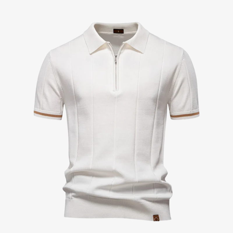 Polo zippé texturé Bremton