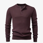 Kiel Rippstrick Henley-Pullover mit Knopfleiste