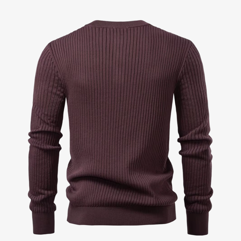 Kiel Rippstrick Henley-Pullover mit Knopfleiste