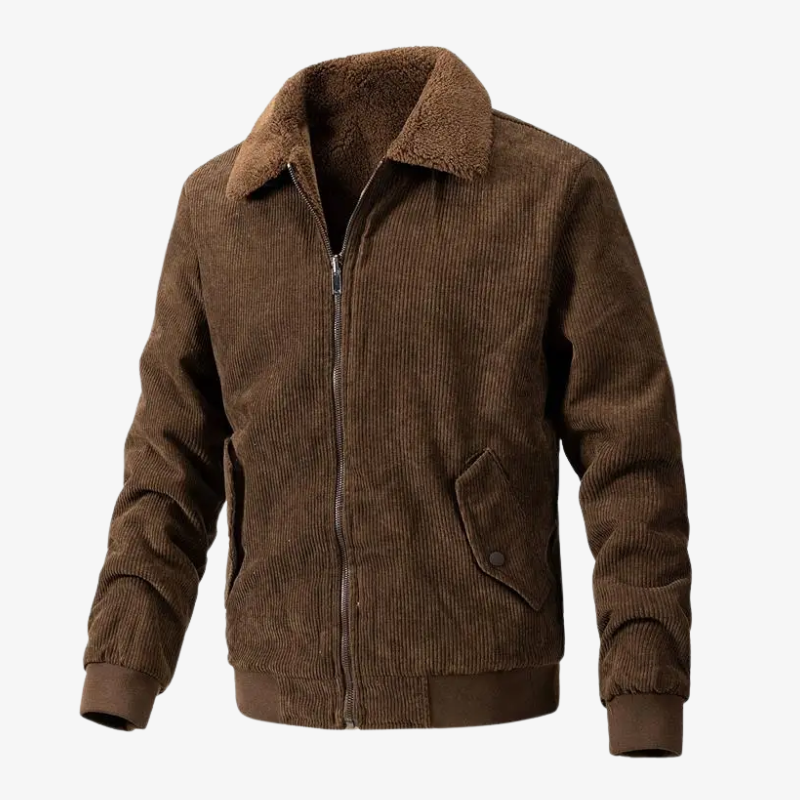 Erfurt Warme Cordjacke mit Sherpa-Kragen