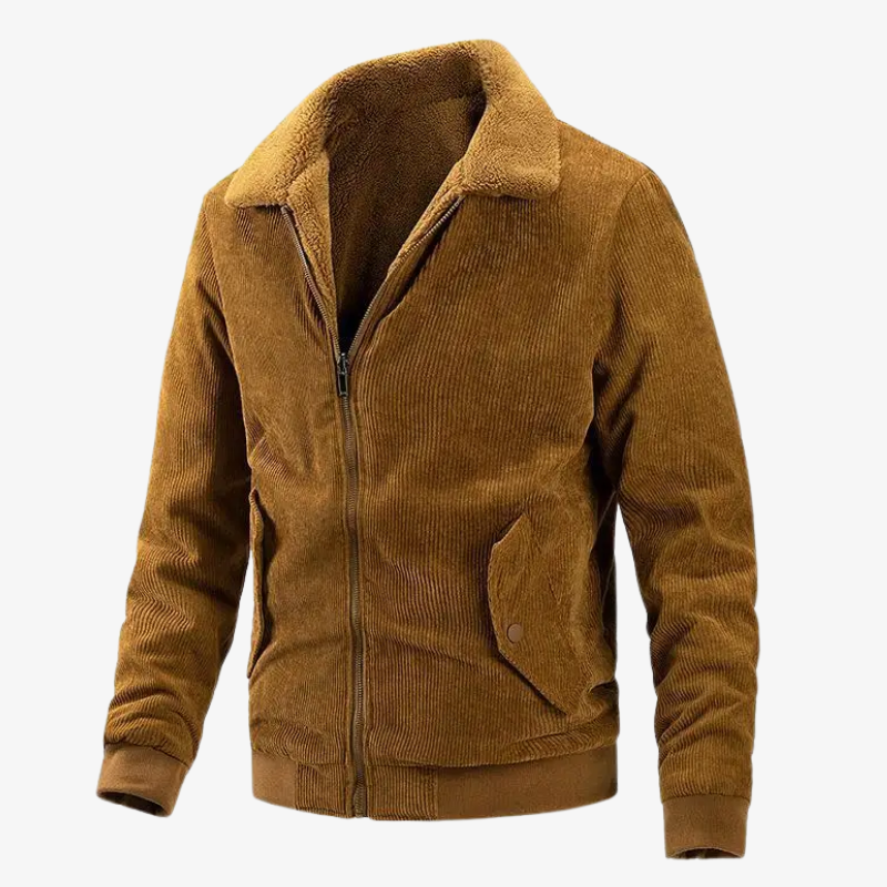 Erfurt Warme Cordjacke mit Sherpa-Kragen