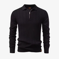 Coburg Strukturstrick-Polopullover mit Reißverschluss