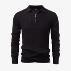 Coburg Strukturstrick-Polopullover mit Reißverschluss