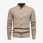 Starnberg Premium Strickjacke mit Stehkragen und Knopfleiste